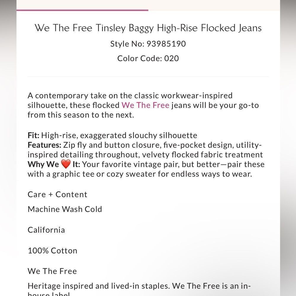 Free People We the Free Tinsley Baggy High Rise Flocked Jeans Twilight Blue - Picture 10 of 14